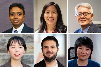 Six Virginia Tech researchers are named on Clarivate’s Highly Cited Researchers list in 2024. They are (top row, from left) Viswanath Venkatesh, Linsey Marr, Kwok-Leung Tsui, (bottom row, from left) Lina Quan, Walid Saad, and Wenjing Lou. Virginia Tech photo